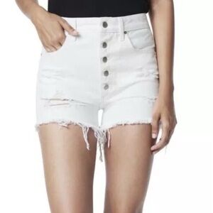 White High waisted jeans shorts